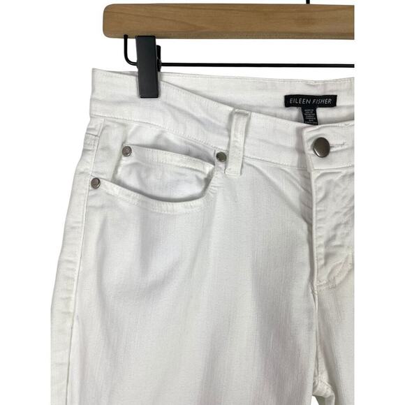 Eileen Fisher Organic Cotton Denim Slim Jean White Size 4 Minimalist Casual - Picture 5 of 11